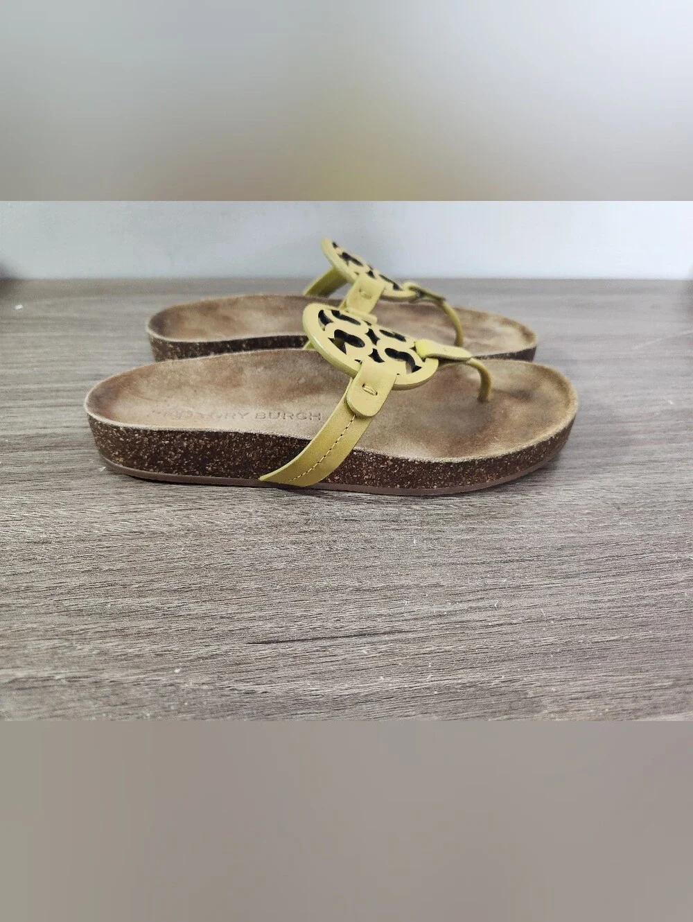 Tory Burch Miller Cloud Leather Thong Logo Slide Sandal